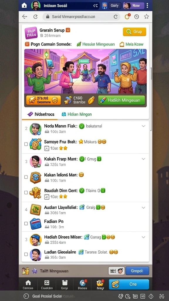 Fitur sosial yang memungkinkan interaksi antar pemain.