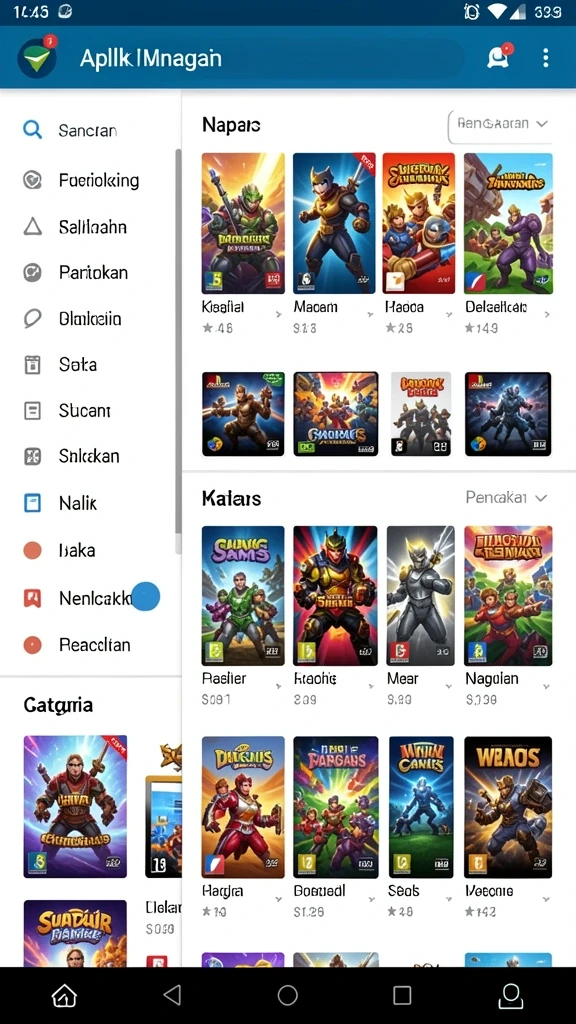 Tampilan awal yang menarik dengan karakter yang beragam.